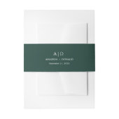 Elegante Minimalistische Emerald Green Monogram We Einladungsbanderole (Vorderseite Beispiel)