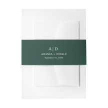 Elegante Minimalistische Emerald Green Monogram We