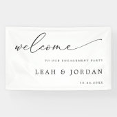 Elegante Minimalistische Engagement-Party Willkomm Banner (Horizontal)