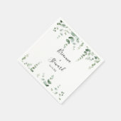 Elegante Minimalistische Eukalyptus-Hochzeit Serviette (Ecke)
