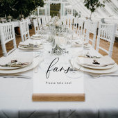 Elegante Minimalistische Fans der ersten Ehe aus H Acrylschild