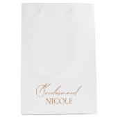 Elegante Minimalistische Favoriten der White Bride Mittlere Geschenktüte (Vorderseite)