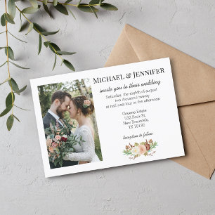 Elegante minimalistische florale Herbst-Hochzeitsf Einladung