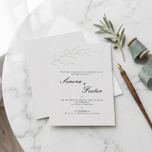 Elegante minimalistische florale Hochzeit Einladung