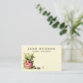 Elegante Minimalistische florale Visitenkarte 3.34 (Stehend Vorderseite)