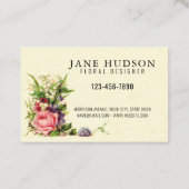 Elegante Minimalistische florale Visitenkarte 3.34 (Rückseite)