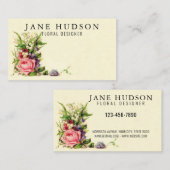 Elegante Minimalistische florale Visitenkarte 3.5x (Vorne/Hinten)