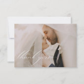 Elegante Minimalistische, florale Zeichnend Hochze Dankeskarte (Vorderseite)