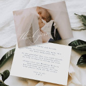Elegante Minimalistische, florale Zeichnend Hochze Dankeskarte