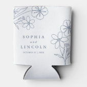 Elegante Minimalistische, florale Zeichnend Hochze Dosenkühler (Vorderseite)