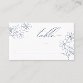 Elegante Minimalistische, florale Zeichnend Hochze Platzkarte (Vorderseite)