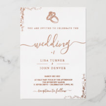 Elegante, Minimalistische Foil Wedding Einladung