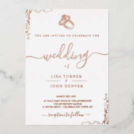 Elegante, Minimalistische Foil Wedding Einladung