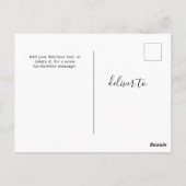 Elegante Minimalistische Foto-Grüße Postkarte (Rückseite)