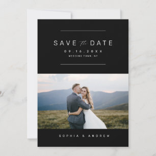 Elegante minimalistische Foto-Hochzeit 'Bitte Term Save The Date