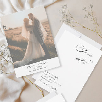 Elegante minimalistische Foto-Hochzeit Save The Da Date