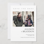 Elegante Minimalistische Foto Save the Date Karte (Vorderseite)