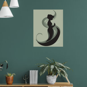 Elegante minimalistische Frauen-Silhouette – Moder Poster