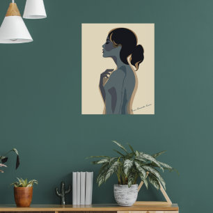 Elegante Minimalistische Frauenkunst – Moderne Boh Poster