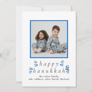 Elegante Minimalistische Frohes Chanukka Familien Feiertagskarte