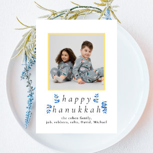 Elegante Minimalistische Frohes Chanukka Familien Feiertagskarte