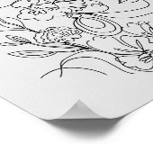 Elegante Minimalistische Gesichtserrasse Poster (Ecke)