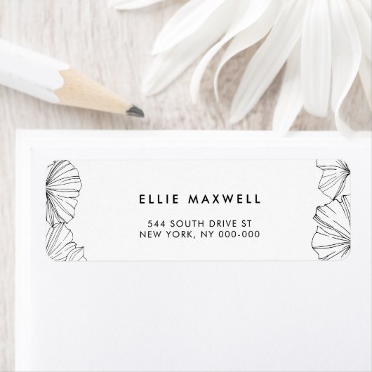 Elegante minimalistische Ginkgo Biloba Rücksendead (Insitu)