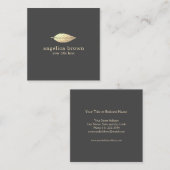 Elegante Minimalistische Gold Foil Leaf Business C Quadratische Visitenkarte (Vorne/Hinten)