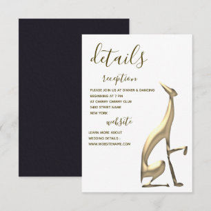 Elegante Minimalistische Gold Hund-Hochzeitskarte Einladung