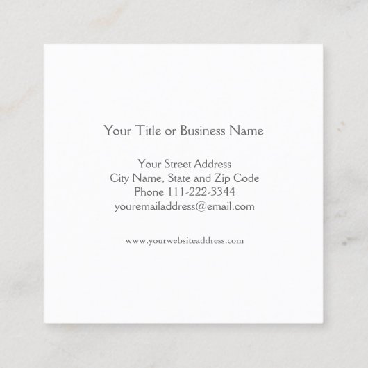 Elegante Minimalistische Gold Leaf Business Card Quadratische Visitenkarte (Rückseite)