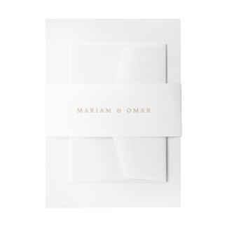 Elegante minimalistische Gold-Monogramm-Hochzeit Einladungsbanderole