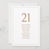 Elegante Minimalistische Gold Seating Chart Tischn (Vorderseite)