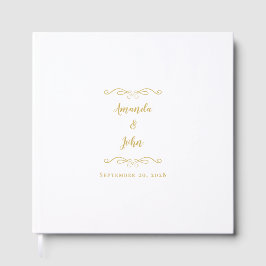 Elegante Minimalistische goldene Chic-Hochzeit Gästebuch