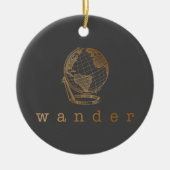 Elegante Minimalistische Goldene Globe Weihnachten Keramik Ornament (Vorne)