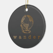 Elegante Minimalistische Goldene Globe Weihnachten Keramik Ornament (Links)