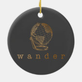 Elegante Minimalistische Goldene Globe Weihnachten Keramik Ornament (Hinten)
