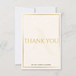 Elegante minimalistische goldene Hochzeits-Dankesk Dankeskarte