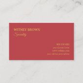 Elegante, minimalistische, goldene Visitenkarte (Rückseite)