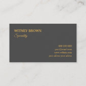 Elegante, minimalistische, goldene Visitenkarte (Rückseite)