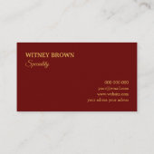 Elegante, minimalistische, goldene Visitenkarte (Rückseite)