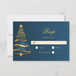 Elegante minimalistische goldene Weihnachtsbaum-Ho RSVP Karte