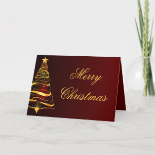 Elegante minimalistische goldene Weihnachtsbaum-We Karte