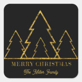 Elegante Minimalistische Goldgräber Quadratischer Aufkleber (Vorderseite)