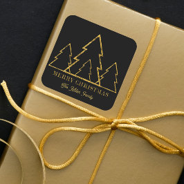 Elegante Minimalistische Goldgräber Quadratischer Aufkleber