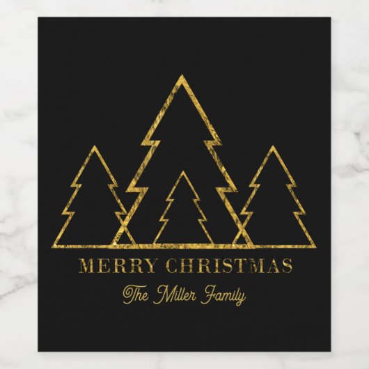 Elegante Minimalistische Goldgräber Weinetikett (Einzelnes Label)