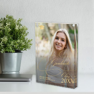 Elegante minimalistische Goldkalligraphie Fotoblock