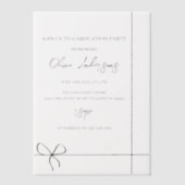 Elegante minimalistische Graduierungspartei Pergament Einladungen (Vorderseite)