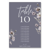 Elegante Minimalistische graue Aquarellfarbe 10 Gä Tischnummer (Vorderseite)