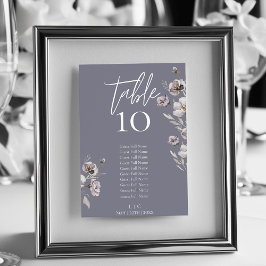 Elegante Minimalistische graue Aquarellfarbe 10 Gä Tischnummer