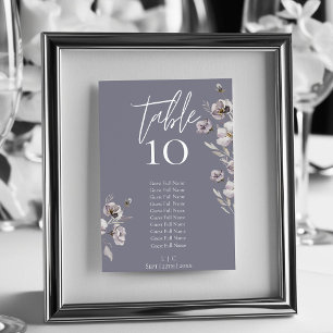 Elegante Minimalistische graue Aquarellfarbe 10 Gä Tischnummer